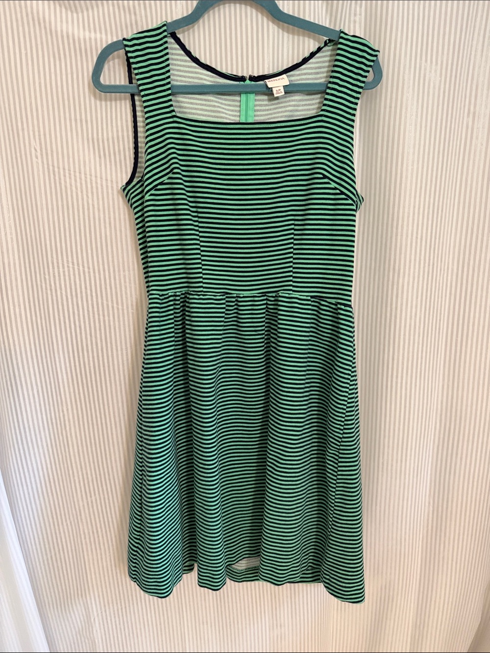 Merona Green and Navy Stripe Sleeveless Dress